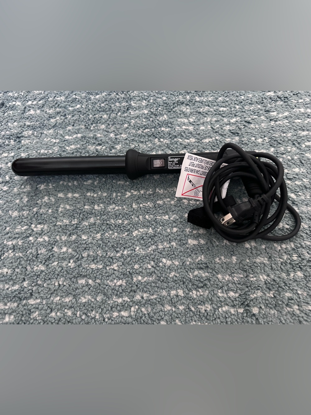 L’ange Black Curling Wand Hair Styler with Power Cord